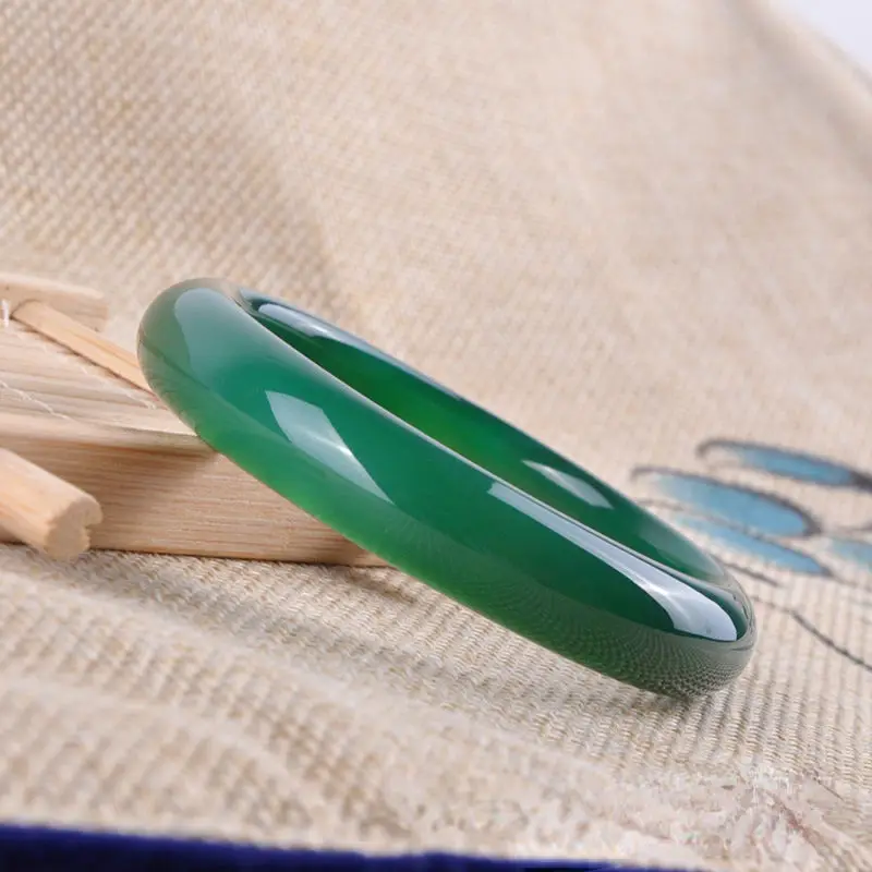 Green marrow bracelet women's simple agate jade stone thin strip bracelet