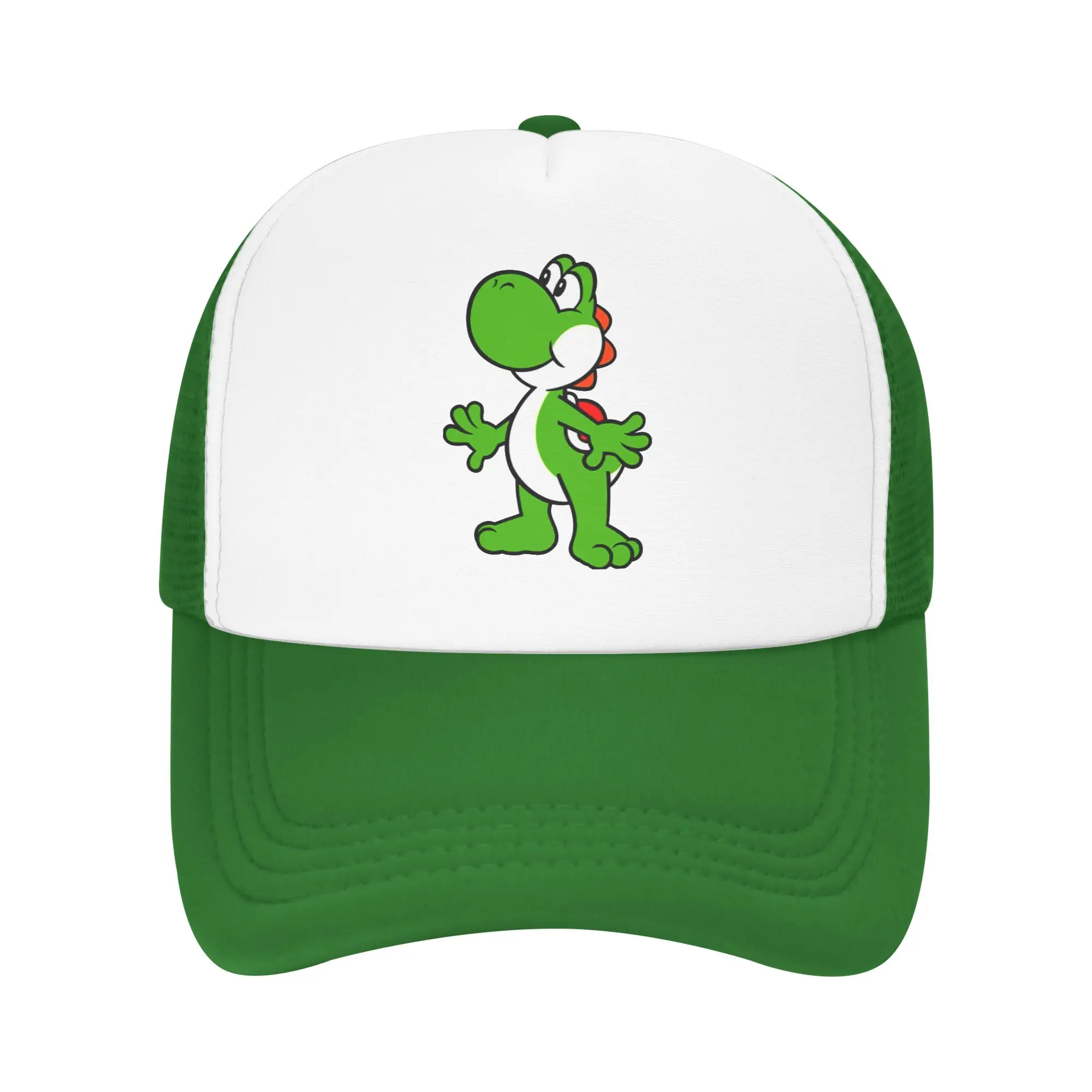 

Marioes characters yoshi Mesh Foam Trucker Hat Vintage Summer Breathable Mesh-back Baseball Cap Adjustbale For Casual Wear