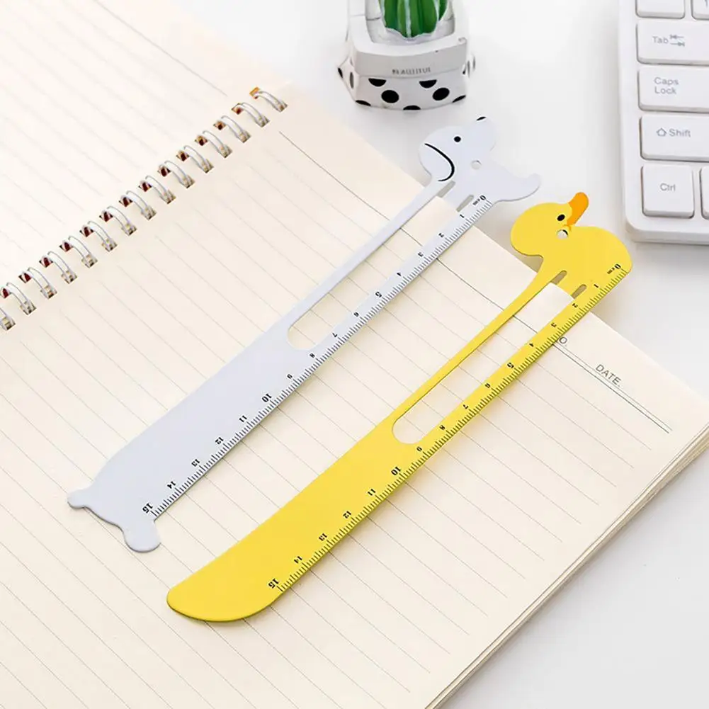 Durable Ruler Cute Cartoon Metal Bookmark Ruler with High Strength Measuring Scale Adorable School Supplies for Students Book