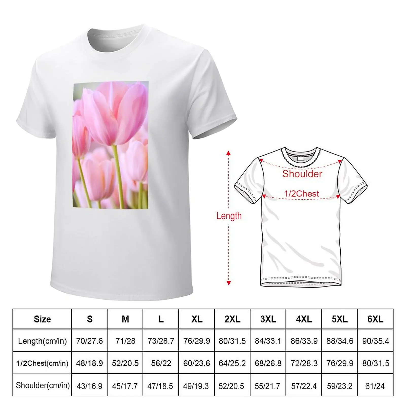 Pretty pink tulips! T-Shirt Short sleeve tee boys animal print animal prinfor boys mens vintage t shirts