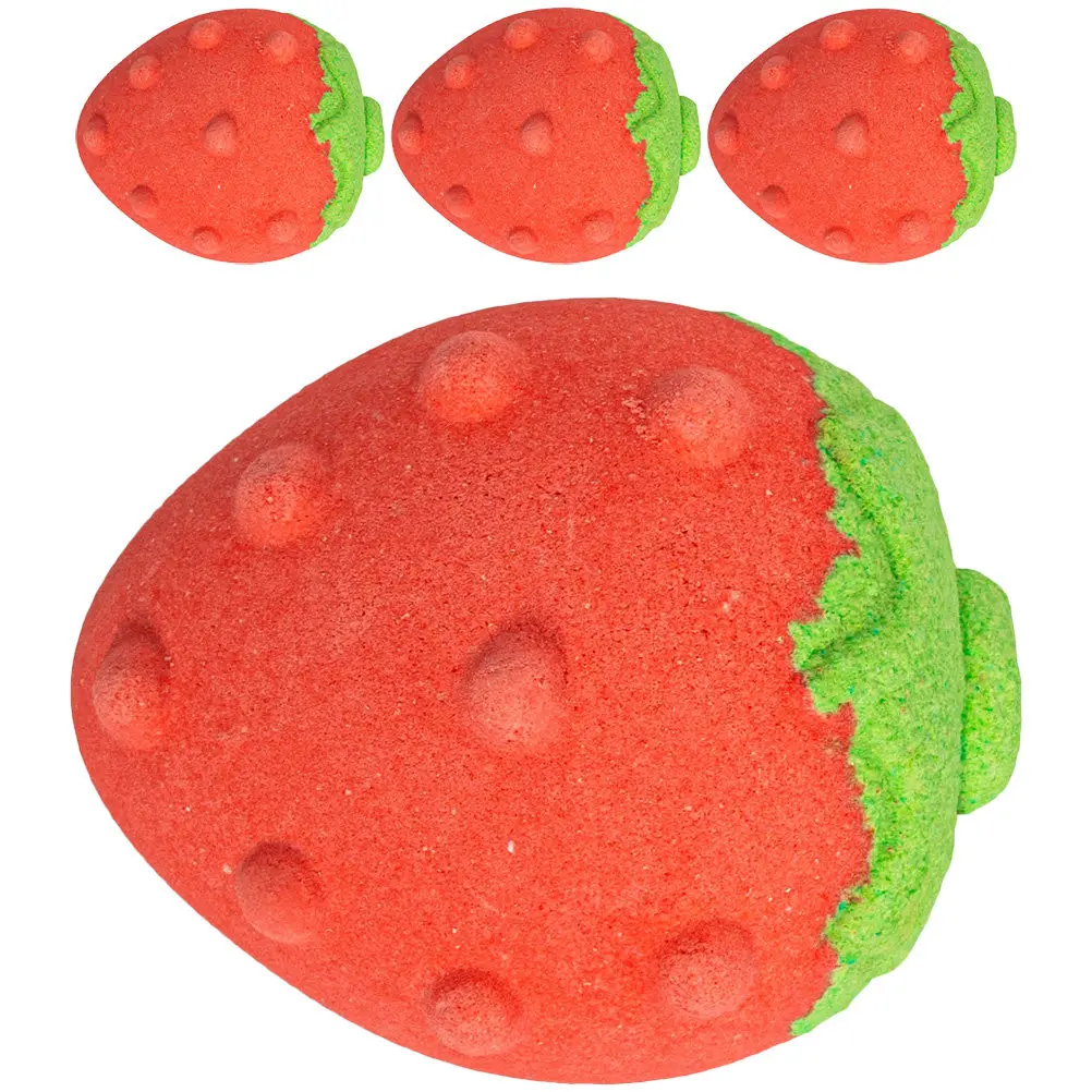 

4Pcs Bathing Bubble Ball Set Cute Strawberry Shape Natural Fragrance Skin Care Relaxing Gift Travel Bath Salt