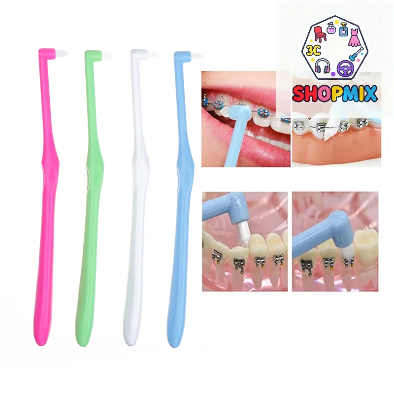 

4Pcs Interdental Brush Single-Beam Soft Teeth Cleaning Toothbrush Oral Care Tool Small Head Soft Hair Implant Adult