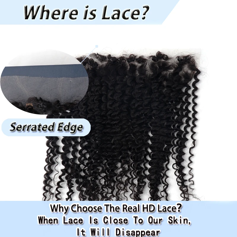 Real 13x6 HD Lace Frontal Invisible Deep Curly Wave 5x5 6x6 13x4 HD Transparent Crystal Lace Frontal Closure Only Brazilian