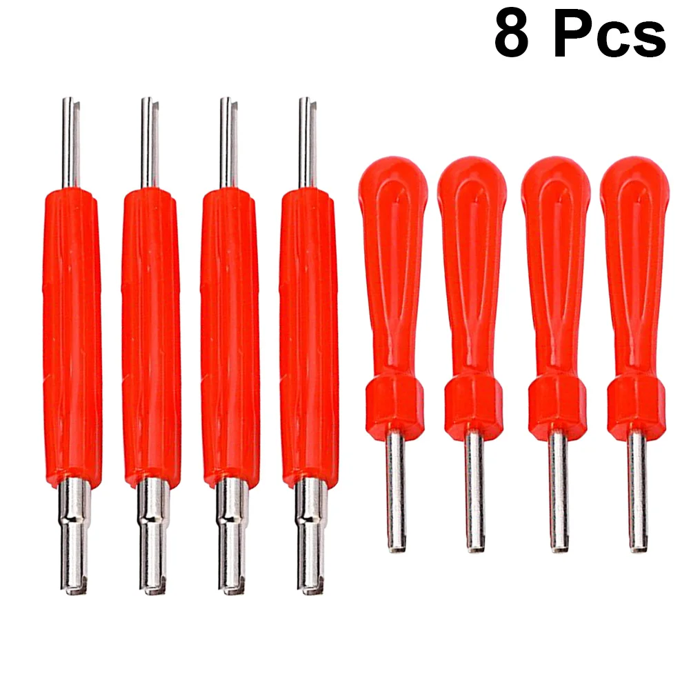 8pcs Tire Repair Tool 4 Single Head 4 Dual Head Core Remover For Car Truck Bike Forklift Durable Stem Removal Tool Set