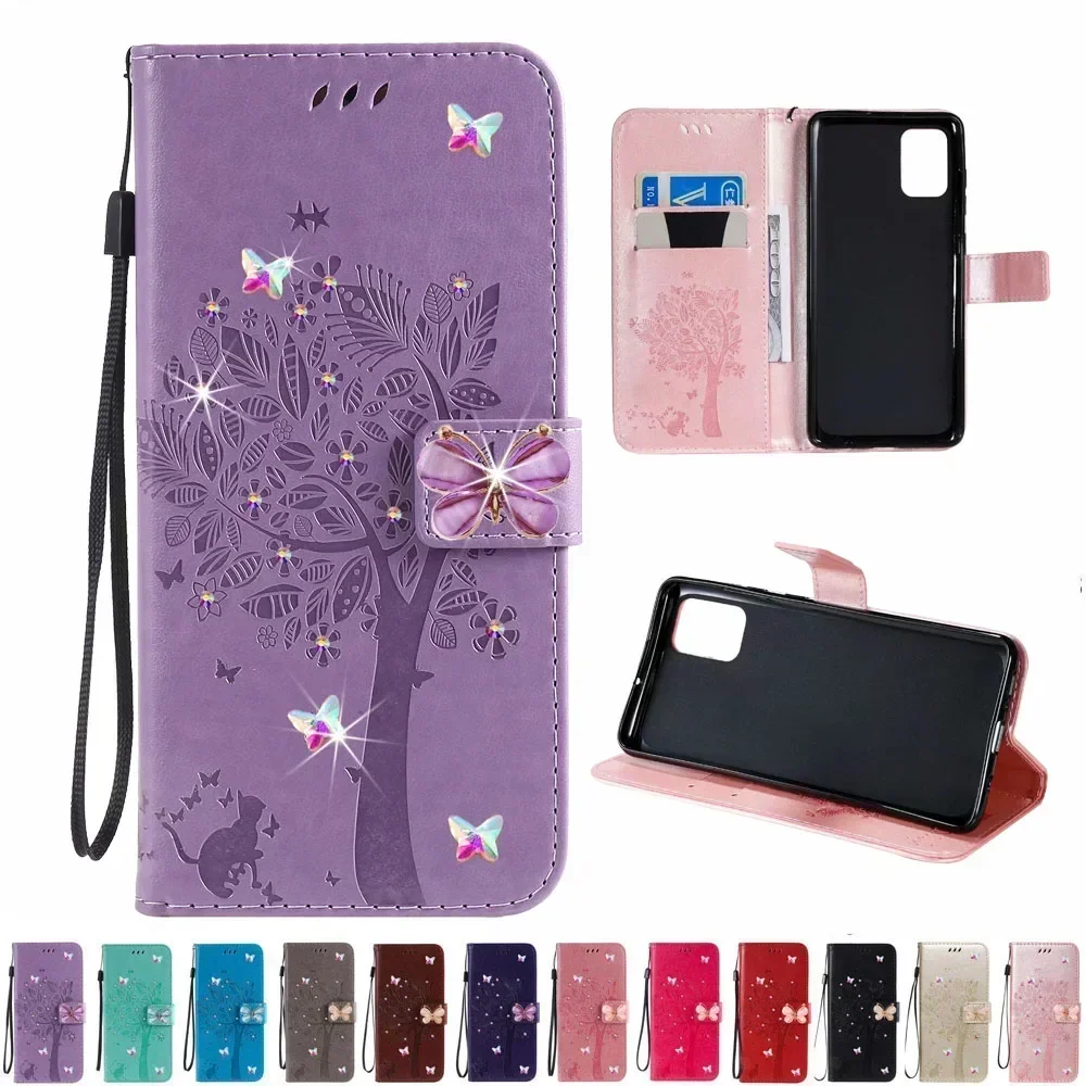 Rhinestone Case for Huawei Honor 9A 30 Play 4T 30 Pro Plus 9X 8A 8S 10i V20 10 Lite 8C 8X Wallet Butterfly Phone Case Cover