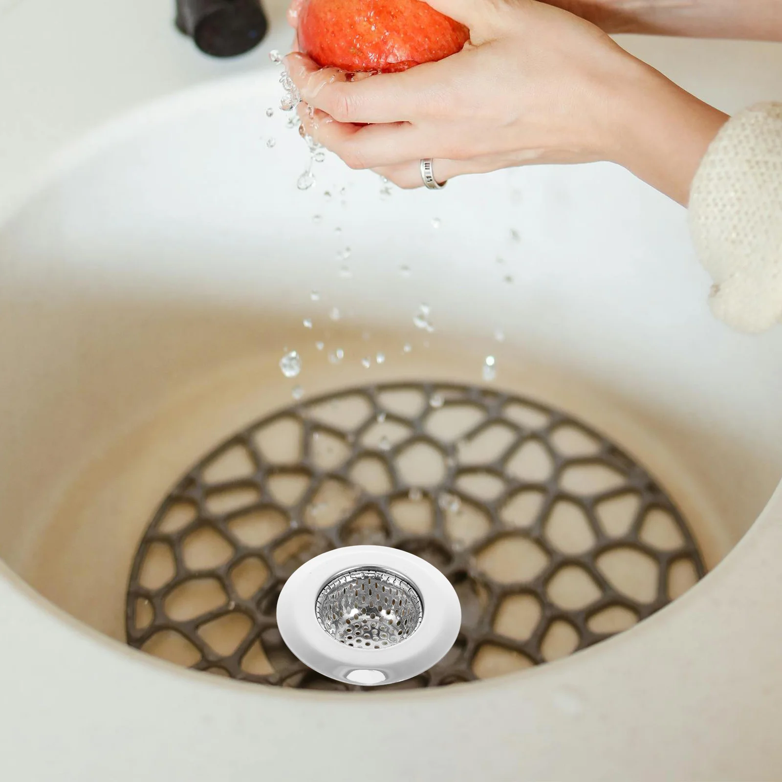 حوض الفولاذ المقاوم للصدأ تصفية شبكة مصفاة حوض المطبخ غطاء للصرف سدادة مكافحة انسداد النفايات الماسك حوض المطبخ