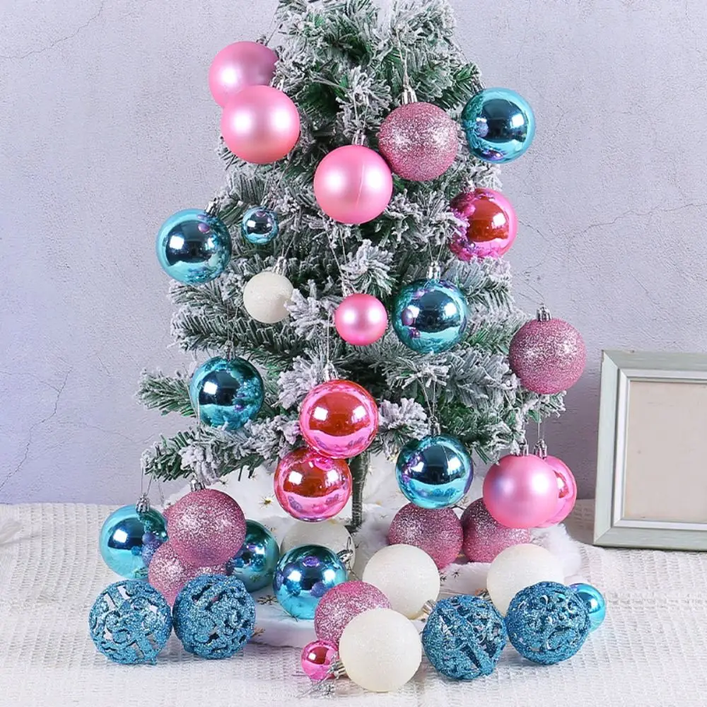 100pcs 3/4/6cm Christmas Ball Set Delicate Shatterproof Christmas Tree Decoration Pendant Waterproof Painted Electroplated Ball