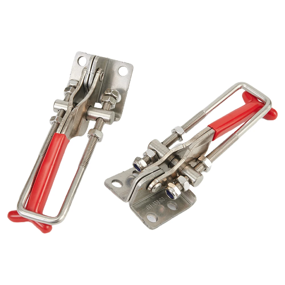 Stainless Steel Load 200kg Rustproof Self lock for toggle Clamp Load 200kg 2pcs Vibration Adjustable Handle Buckle