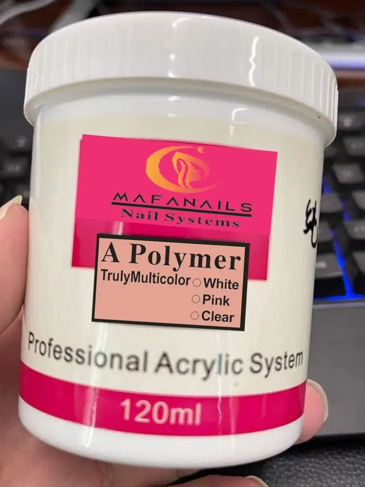 120ML Acryl Nail Art Pulver Klar Rosa Weiß Carving Kristall Polymer Professionelle Langlebige UV Polnisch Verlängern/Tauchstaub *