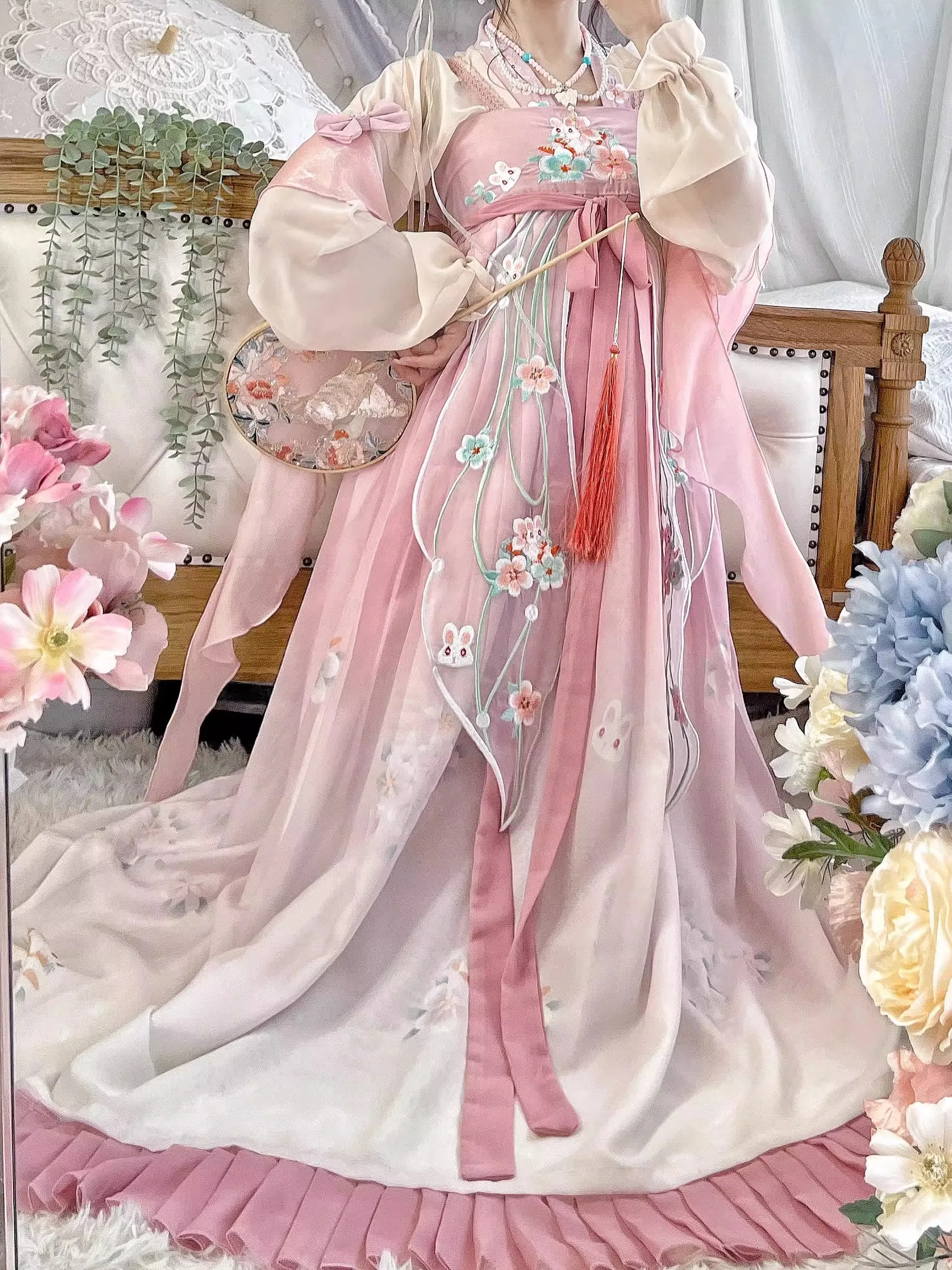 Robe Hanfu chinoise pour femmes, ensembles Hanfu brodés traditionnels des Prairies, costume de carnaval nickel é, robe de danse Hanfu rose, nouveau cosplay