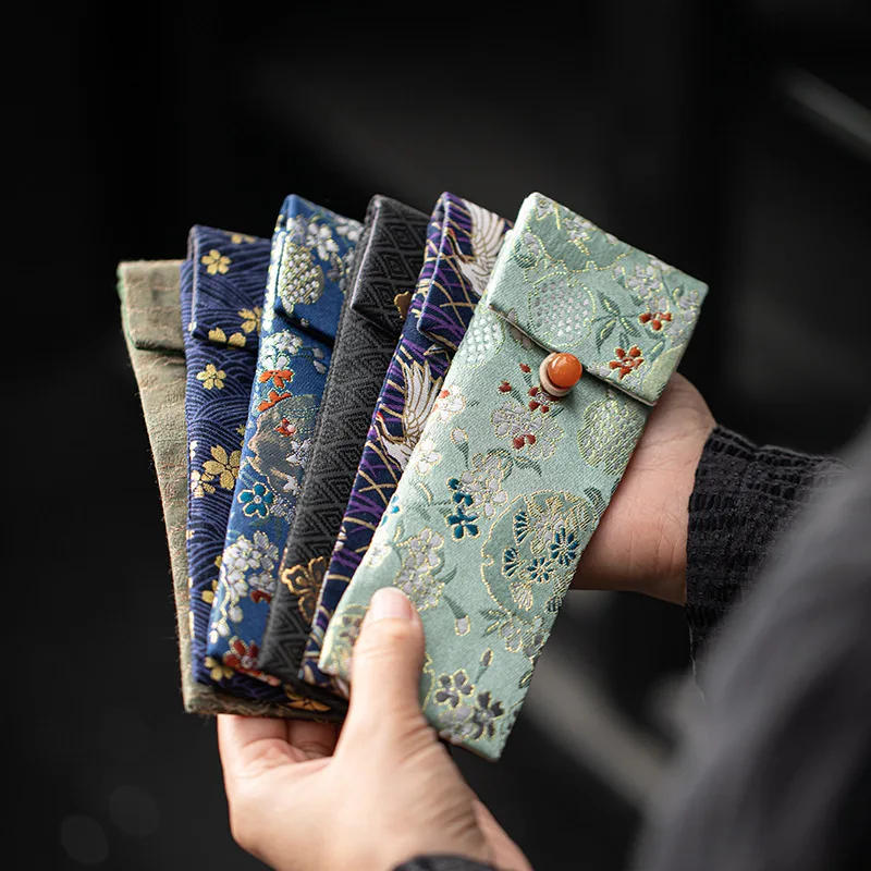 Chinese brocade forged jacquard cotton hemp incense cylinder incense burner bag Gift storage bag incense accessories bag