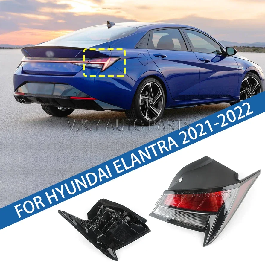 

Для Hyundai Elantra 2021 2022, автомобильный светодиодный задний фонарь, задний бампер, стоп-сигнал, указатель поворота, предупреждение