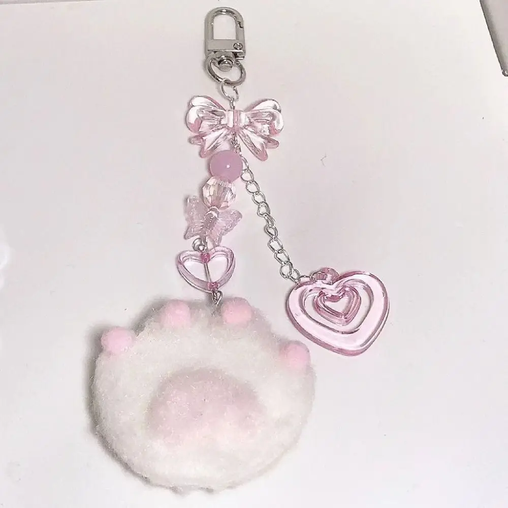 Kawaii handgemaakte Cat Claw telefoon charme zee thema Y2K Cat Claw hanger roze acryl ster kraal telefoon sleutelhanger oortelefoon