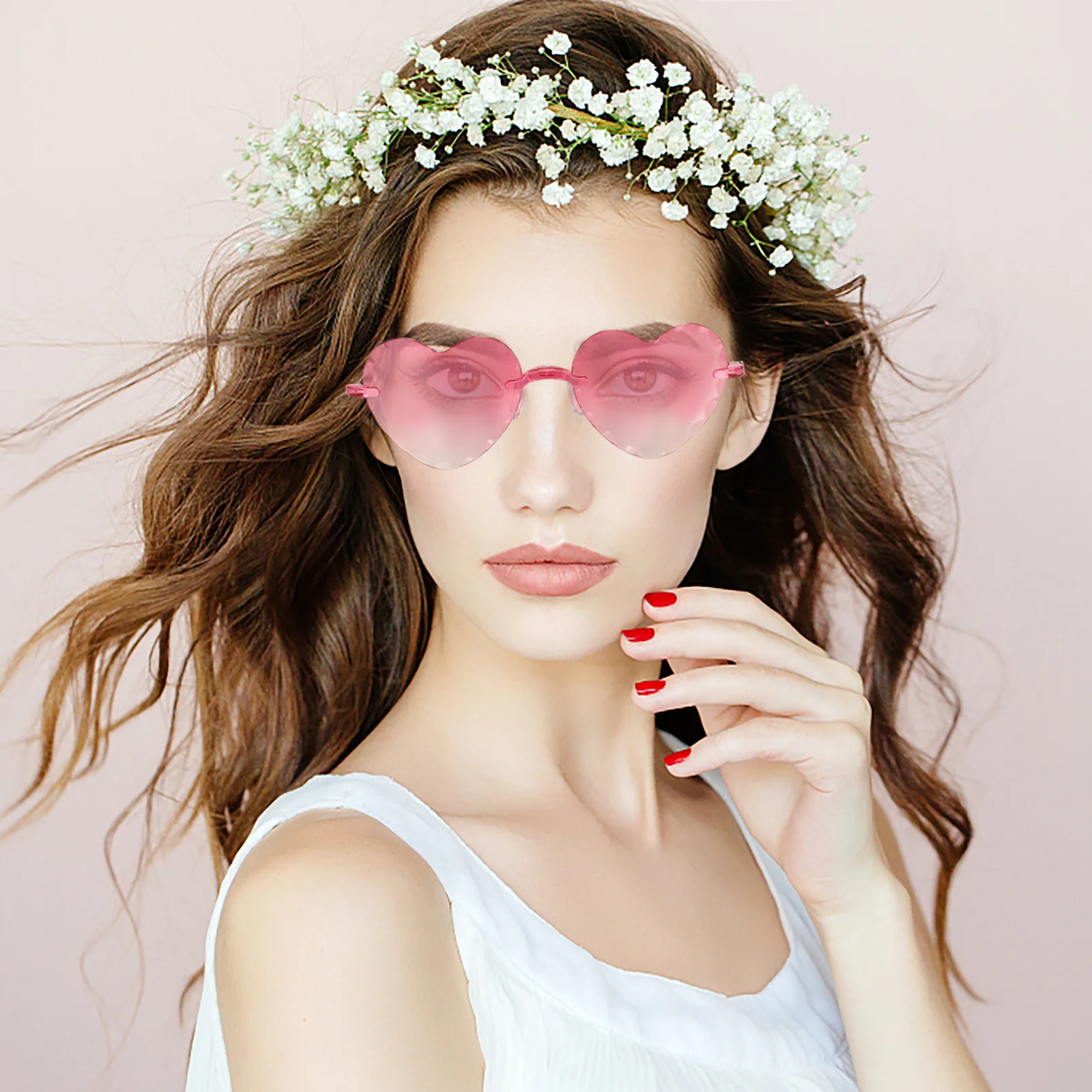 

4Pcs Heart Sunglasses Funny Party Glasses for Women Men Trendy Beach Party Decor Cool Glasses Lightweight Costume Accessory