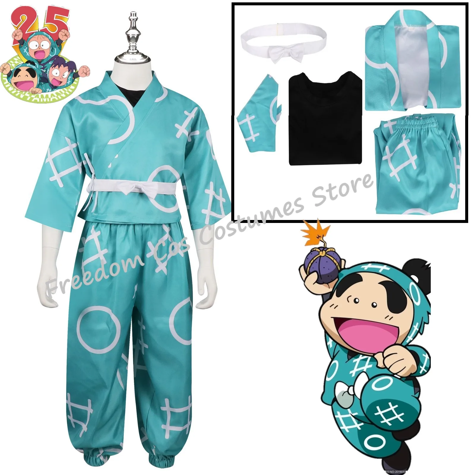 

Anime Nintama Rantaro/Ninja Rantaro Cosplay Costume Kids Performance Clothes Inadera Kirimaru Settsuno Cospaly Hallowen costume
