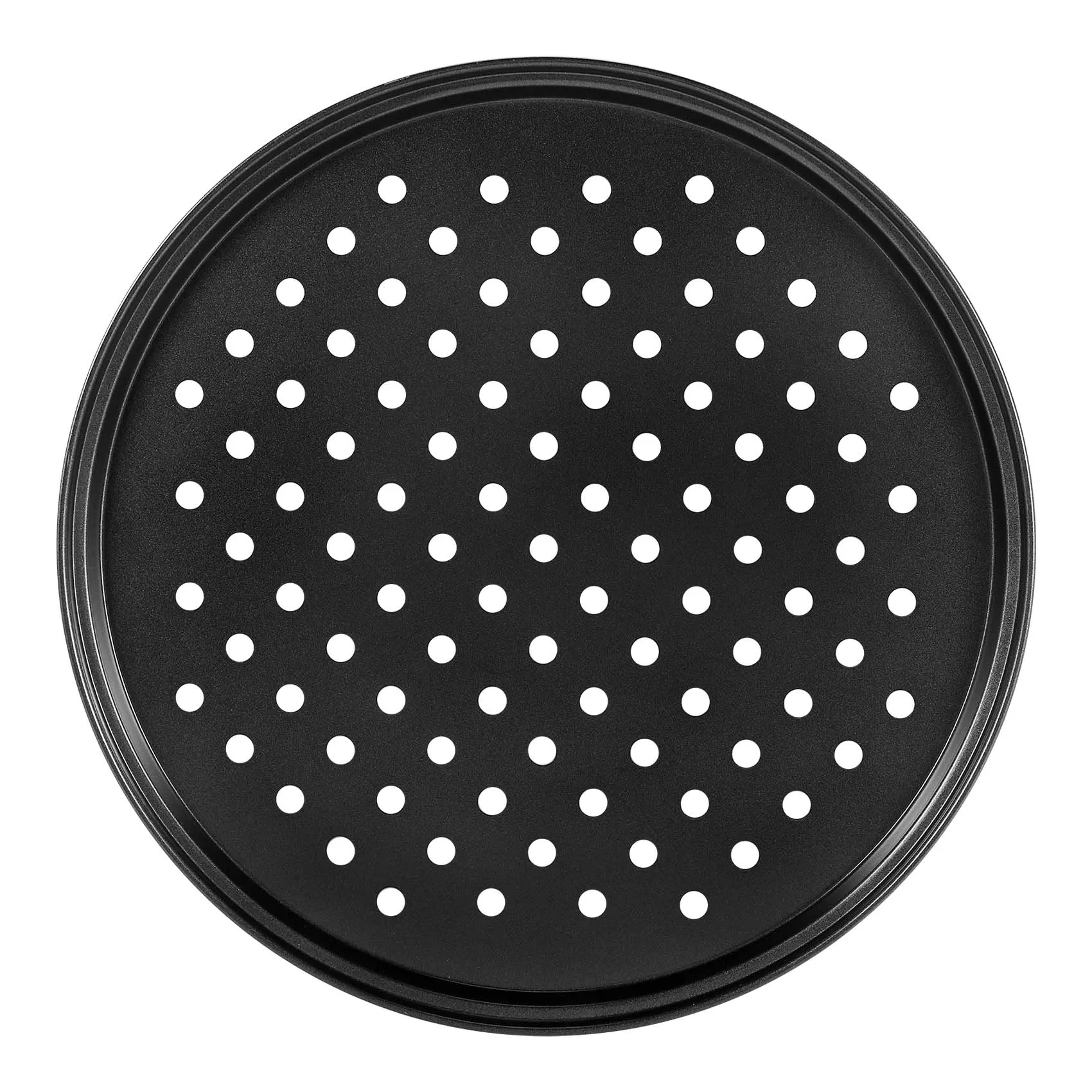 10 Inch Personal Perforated Pizza Pans black Carbon Steel with Nonstick Coating Easy to Clean Pizza Baking Tray