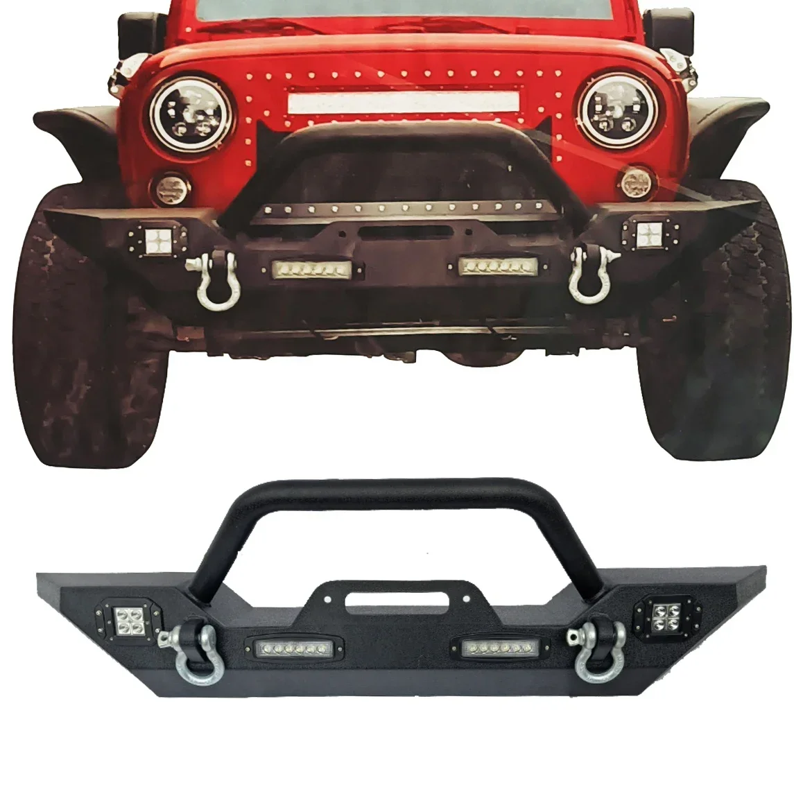 New Design Off-road Modification Accessories Car Bodykit Bumper Metal Front Rear Bumpers For Jeep Wrangler JK Front &rear Side