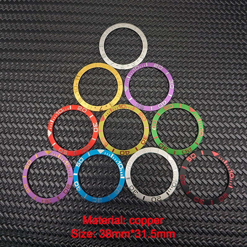 

38mm*31.5mm Copper Bezel Insert Fit For SKX007/SKX009/SKX011/SKX171 Watch Cases for NH35 Case Accessories Part