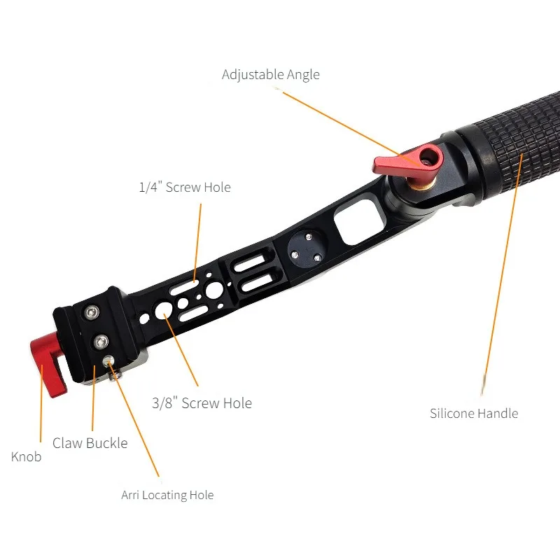 익스텐션 매직 암 접이식 L 브래킷, DJI 로닌 RS4 RS3 PRO 미니 RS2 카메라 짐벌 스태빌라이저 핸들, 슬링 그립 마운팅용