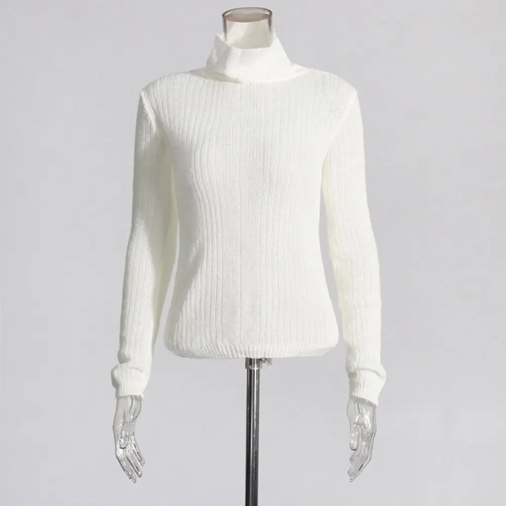 

Women's French Lazy Style Half Turtleneck Knitted Top Slim Fit Elegant Sweater High-End Bottoming Autumn New
