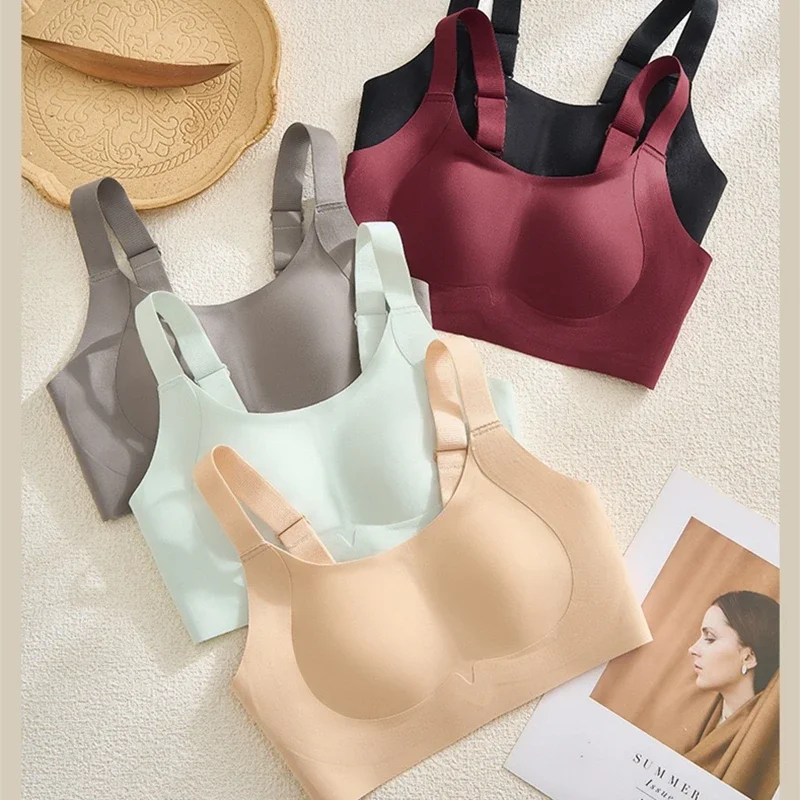 คุณภาพสูง Traceless ชุดชั้นในสตรียกและยกไม่มีแหวนเหล็ก Anti-sagging สบายและขนาดเล็กผู้หญิง Bra