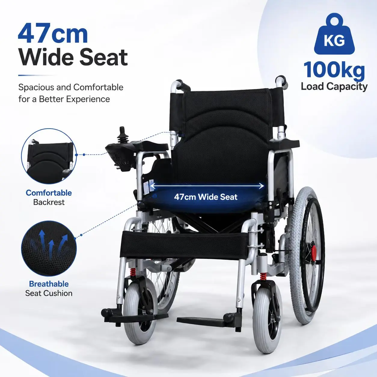 Foldable Dual-Motor Power Wheelchair