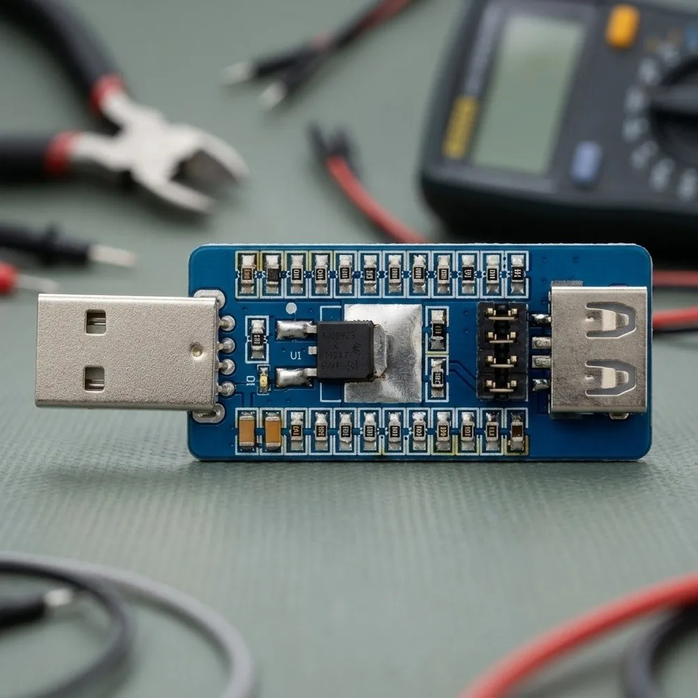 USB for Power Bank Virtual Load Module with LM317 Regulator and Four Standard Current Outputs for Reliable Load Simulation