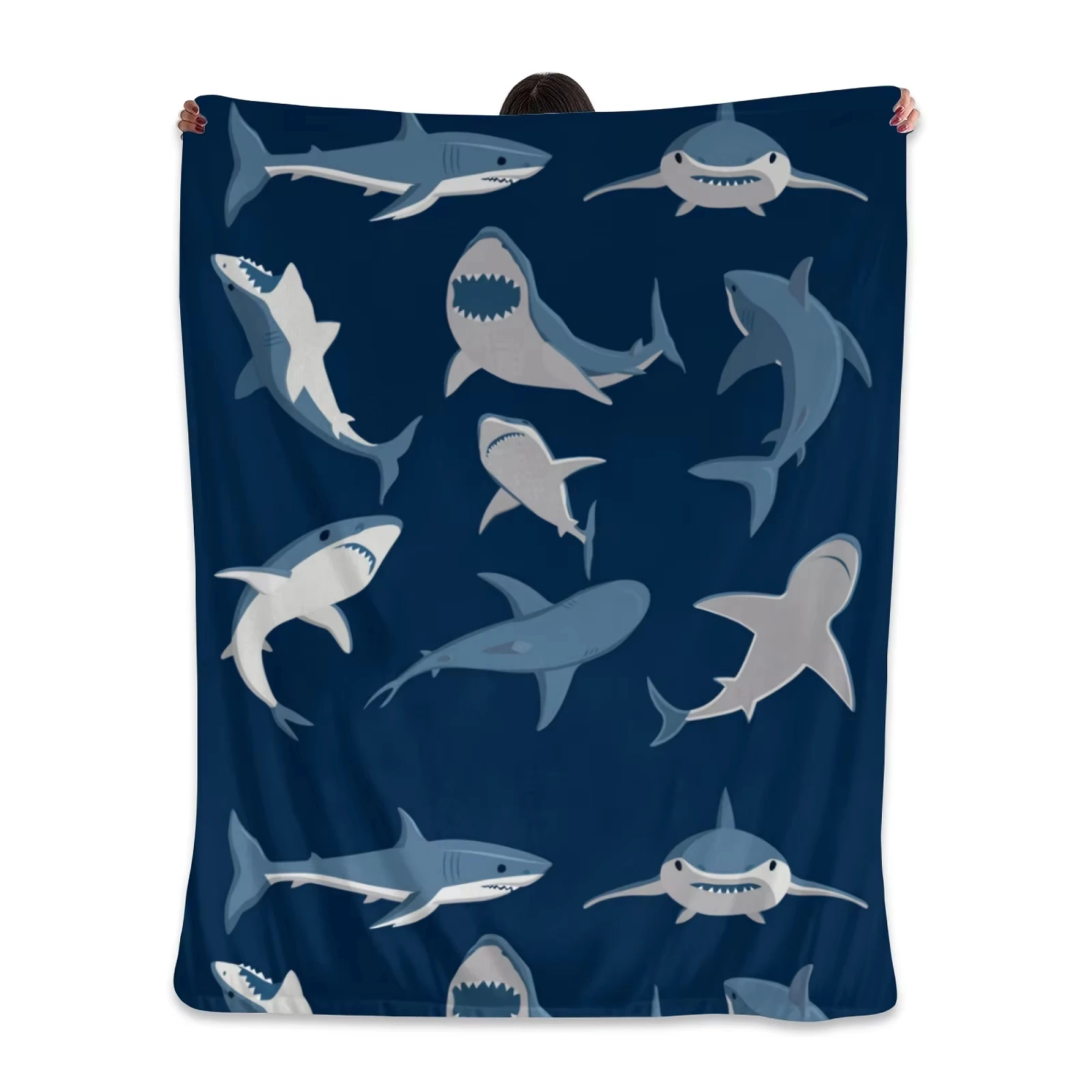 Shark Soft Flanelldecke – warme, gemütliche Decke für Bett, Sofa, Stuhl, Camping, Büro, Alltag