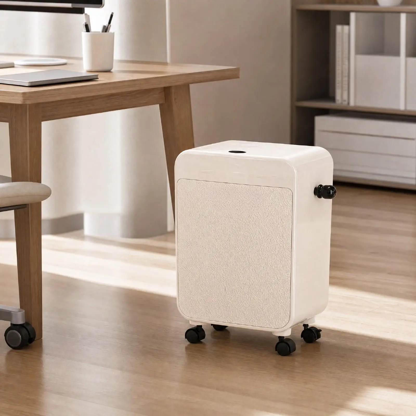 PP ABS Plastic Trash Can with Wheels and Pedal for Kitchen Bedroom Bathroom Cleanup