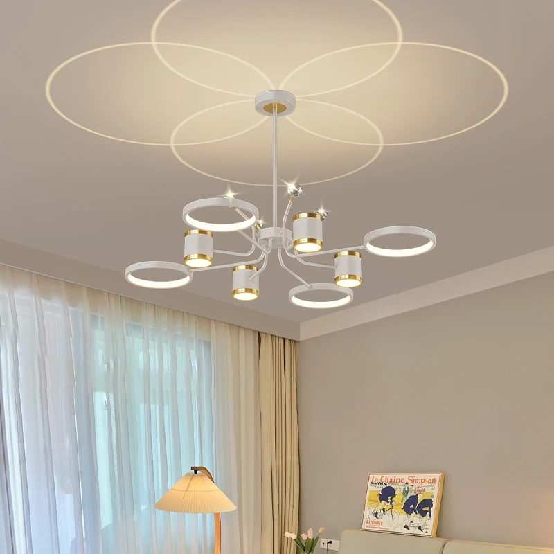 Imagem -06 - Lustre de Teto Quarto Estrela Projeção Atmosfera Moda Lâmpada Salão Nordic Lustre para Teto Led Sala Jantar Preto