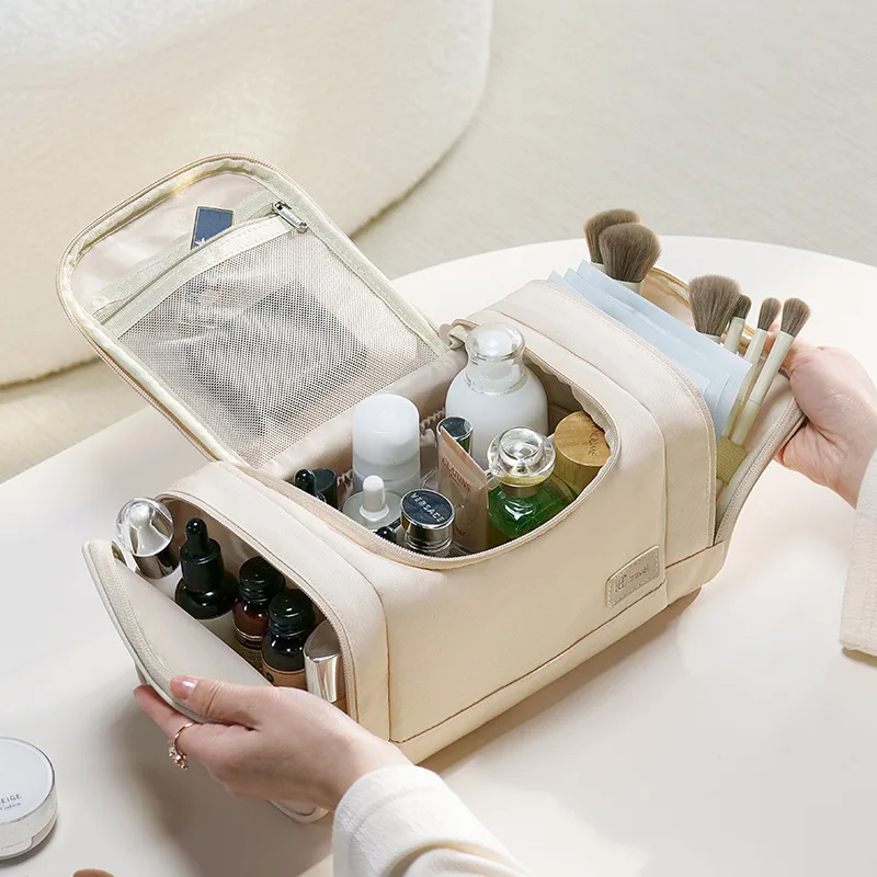 High-end Portable Travel Cosmetic Makeup Brush Business Trip Vacation Large Capacity Organizer Cosmetic Toiletry Storage Bag