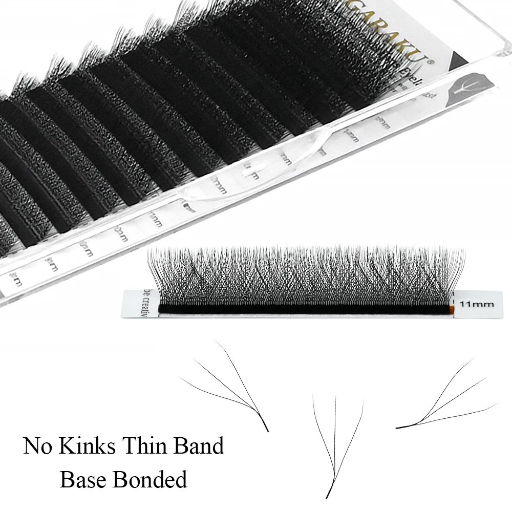 NAGARAKU 3D W Shape L LU Curl Premium Soft Light Natural Lashes Makeup Hand Woven Eyelash Extension False Eyelashes