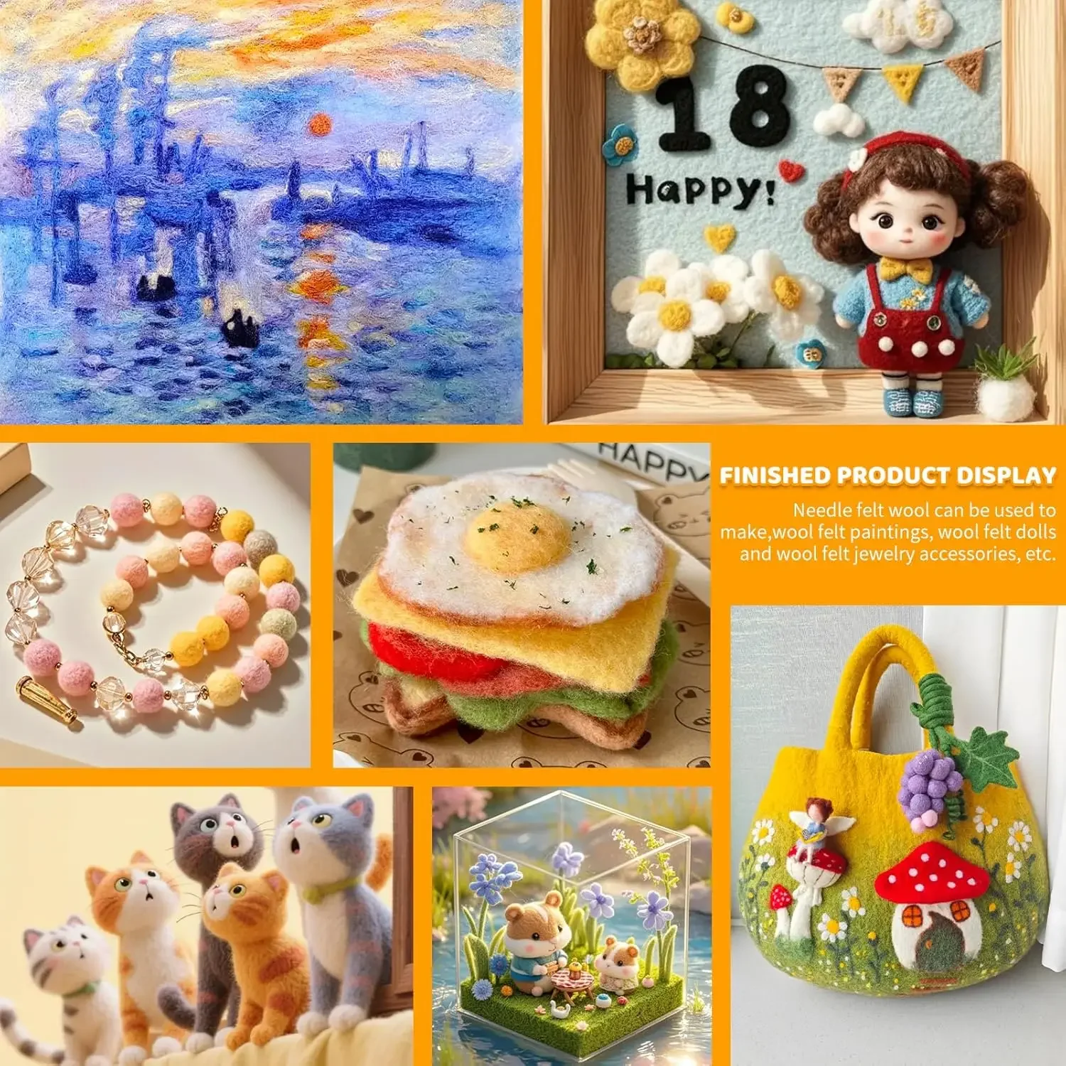 KAOBUY 50/100 ألوان إبرة التلبيد الصوف المتجولين غزل الألياف DIY بها بنفسك اليد الغزل اللباد دمية صنع أداة لوازم الحرف اليدوية