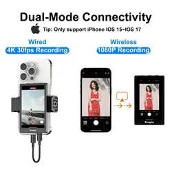 King Ma Phone Vlog Selfie Monitor Screen, Magnetic Phone Holder Clip Mount, Using Rear Camera for Selfie Vlog Or Live Stream