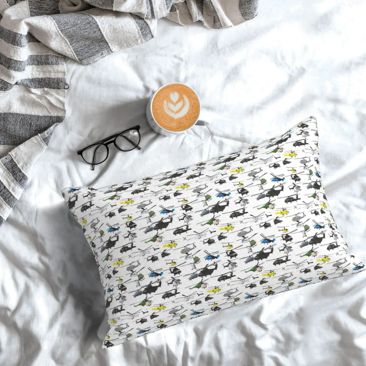 Multiple Helicopters Rectangle Pillowcase Cushion Cover Decorative Bedroom Bed Home Comfort Throw Pillow