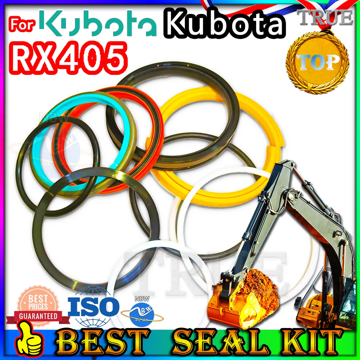 For Kubota RX405 Oil Seal Repair Kit Boom Arm Bucket Excavator Hydraulic Cylinder adjuster POSITIONING Backhoe Breaker Steering