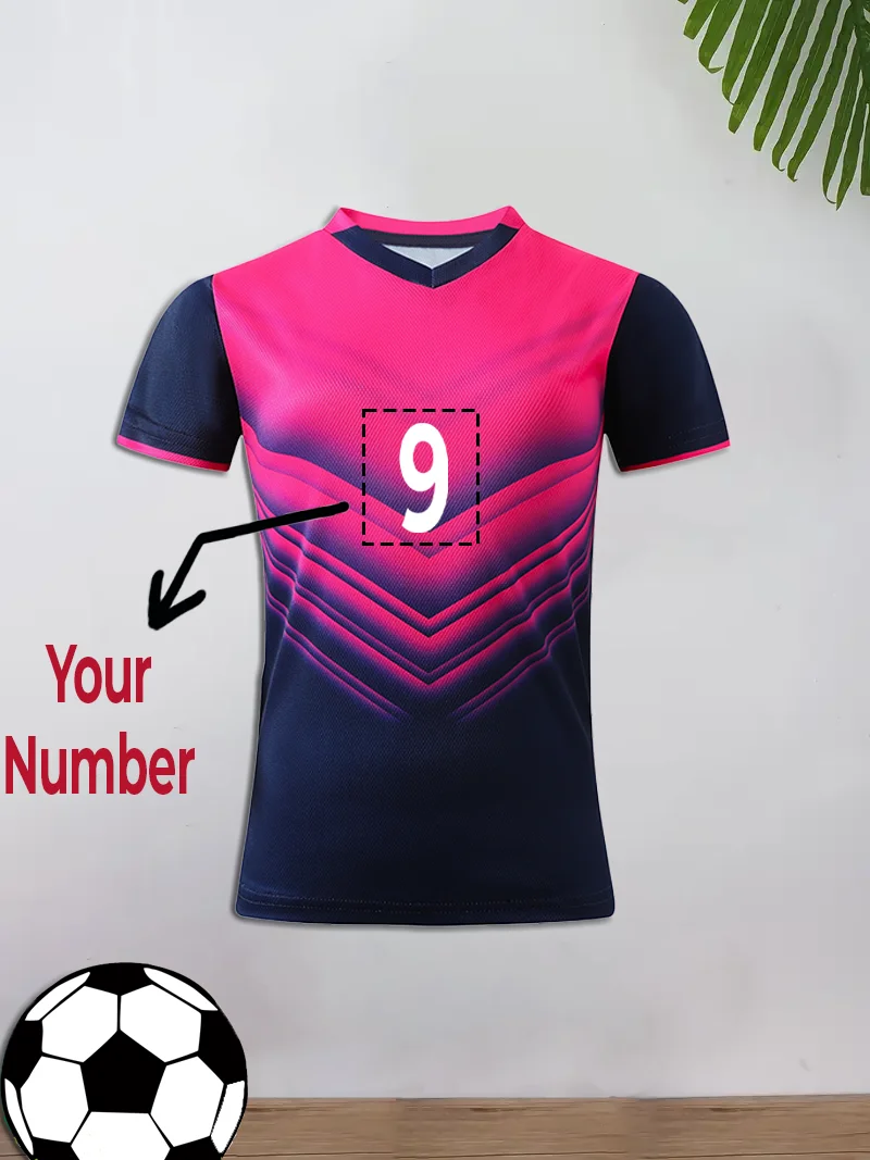 Kids' Casual Sports Football Top Number And Name Customization Suitable for Soccer Sports Daily Wear