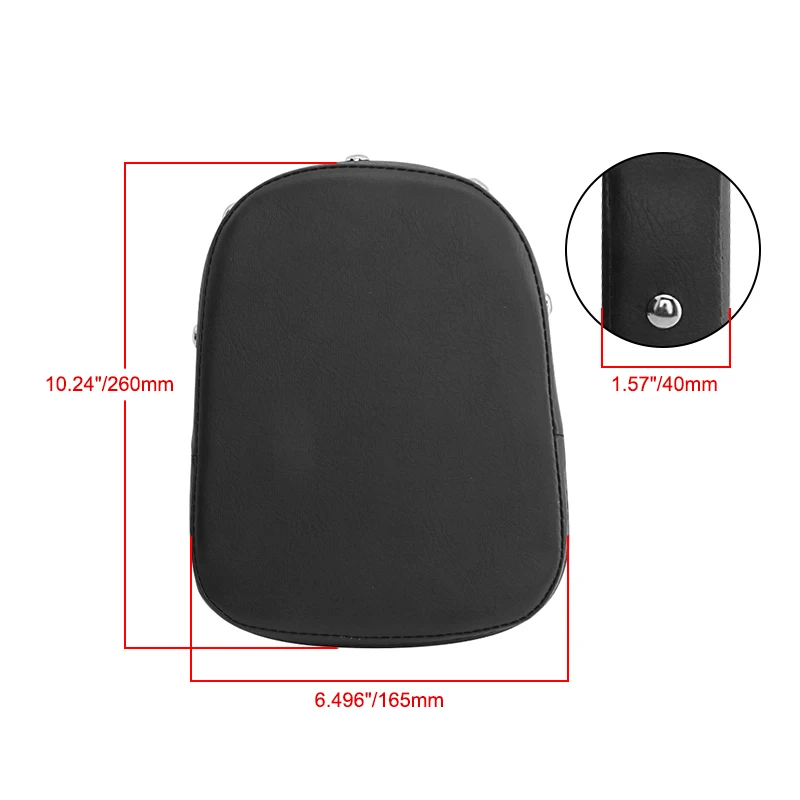 Universal Motorcycle Backrest Rear Sissy Bar Black Back Cushion Pad For Harley Yamaha Honda Suzuki Kawasaki Chopper Cruiser