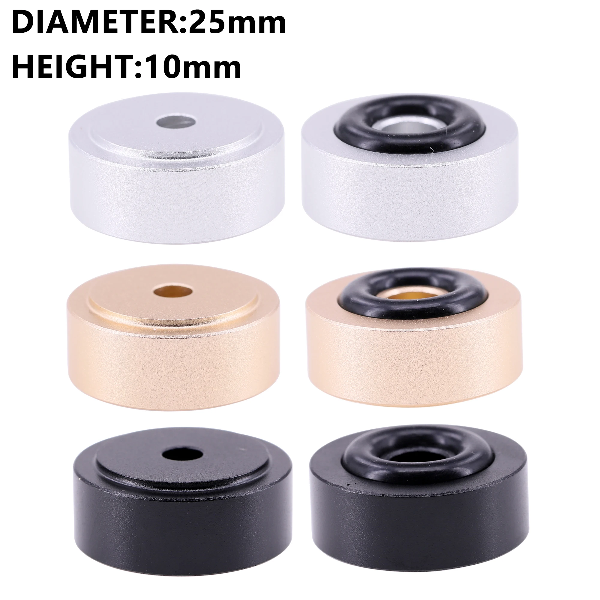 

4PCS 25*10mm Aluminum Amplifier Feet Shock Absorber HIFI Amplifier Rubber Feet Turntable Feet Audio Speaker Isolation Feet Pad