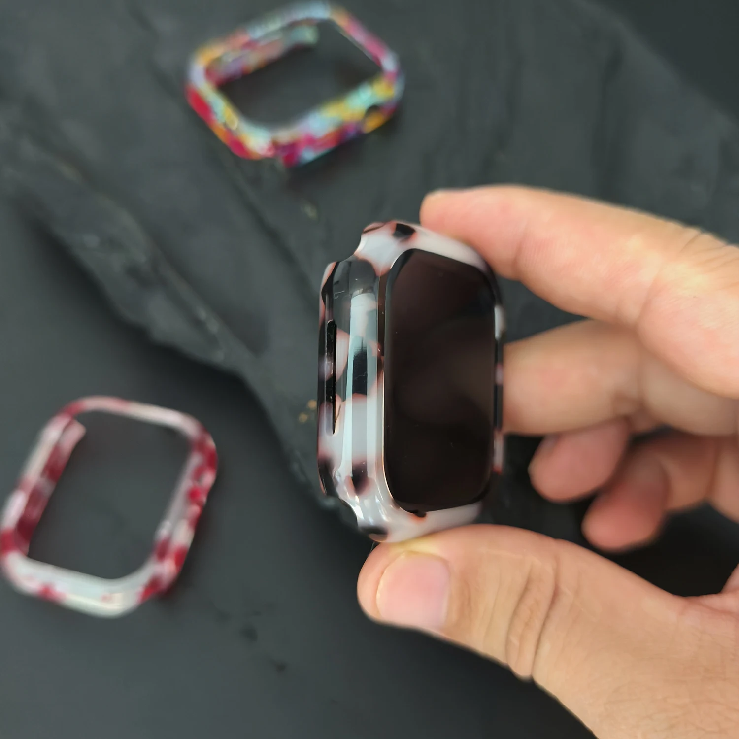 Colorful Resin Hollow Watch Case for Apple Watch S10 46mm 45/44mm 42mm 40/41mm 38mm Female Watch Case Iwatch S9/8/7 image 3