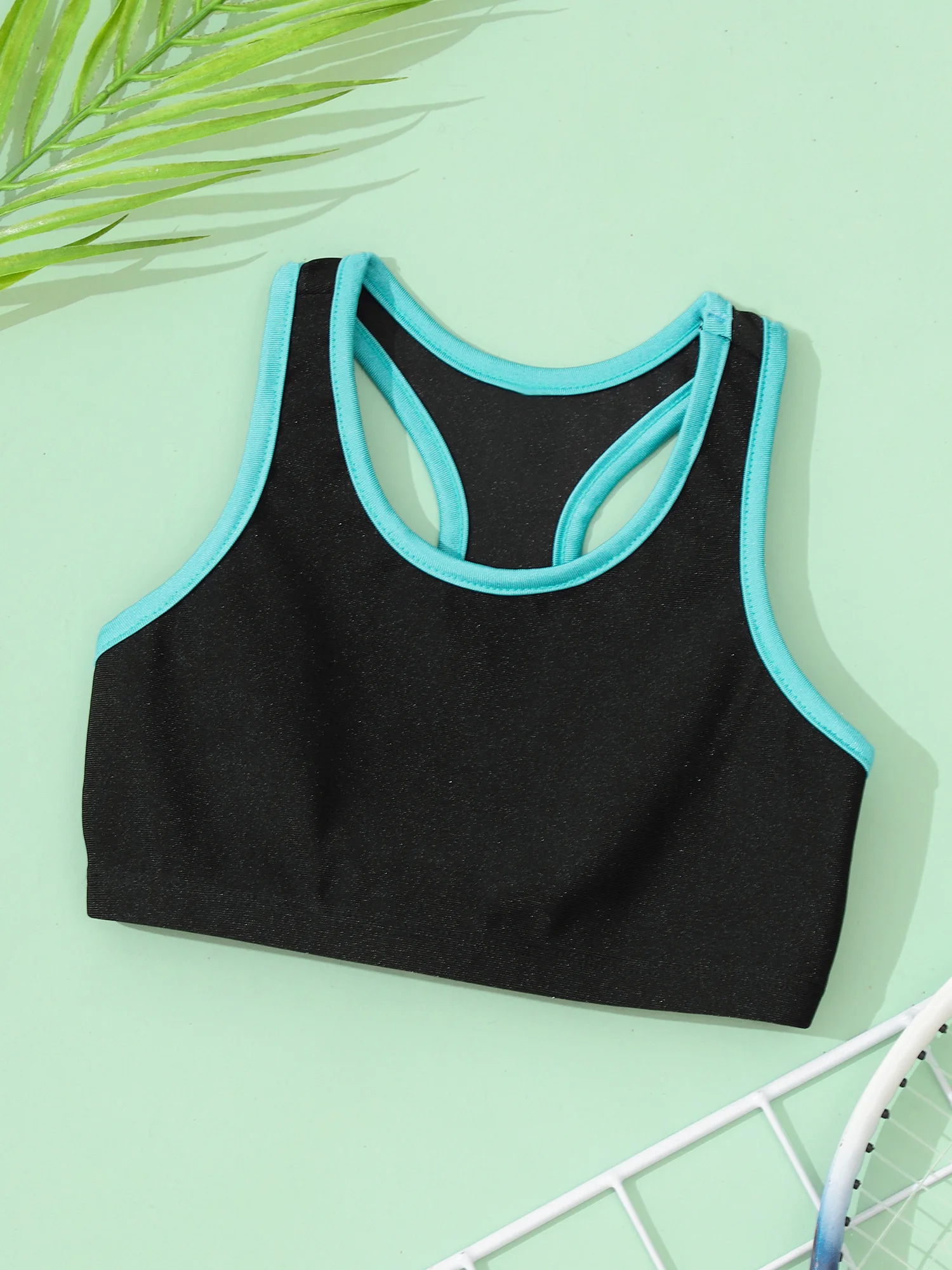 Kids Girls Sleeveless Tank Crop Tops Racer Back Stretch Sport Gymnastics Ballet Tops Children Gym Swimming Bra Underwear Costume