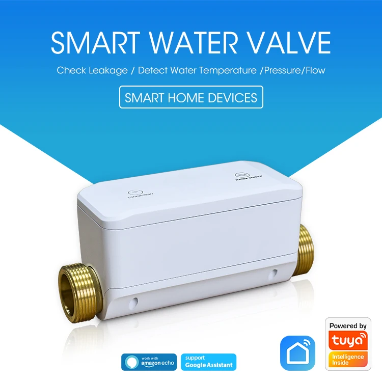 Intelligent Automatically Remote Control Water Flow/Pressure/Temperature/Leakage WiFi Ble Ultrasonic Smart Water Shutoff Valve