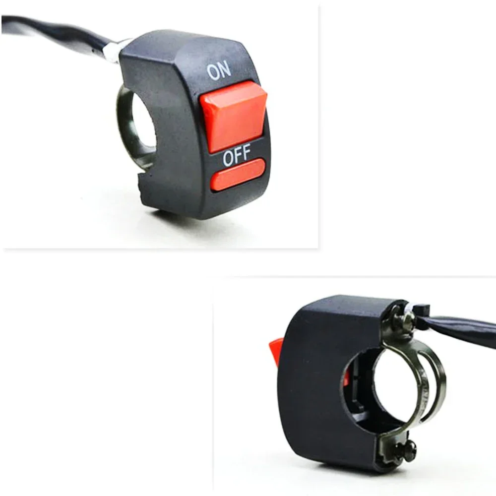Motorrad-Lenker-Flammenaus-Schalter, Motorrad-EIN/AUS-Taste für Motorrad-Scheinwerfer, Signalleuchte, universeller Steuerknopf, 12 V – Detail 4