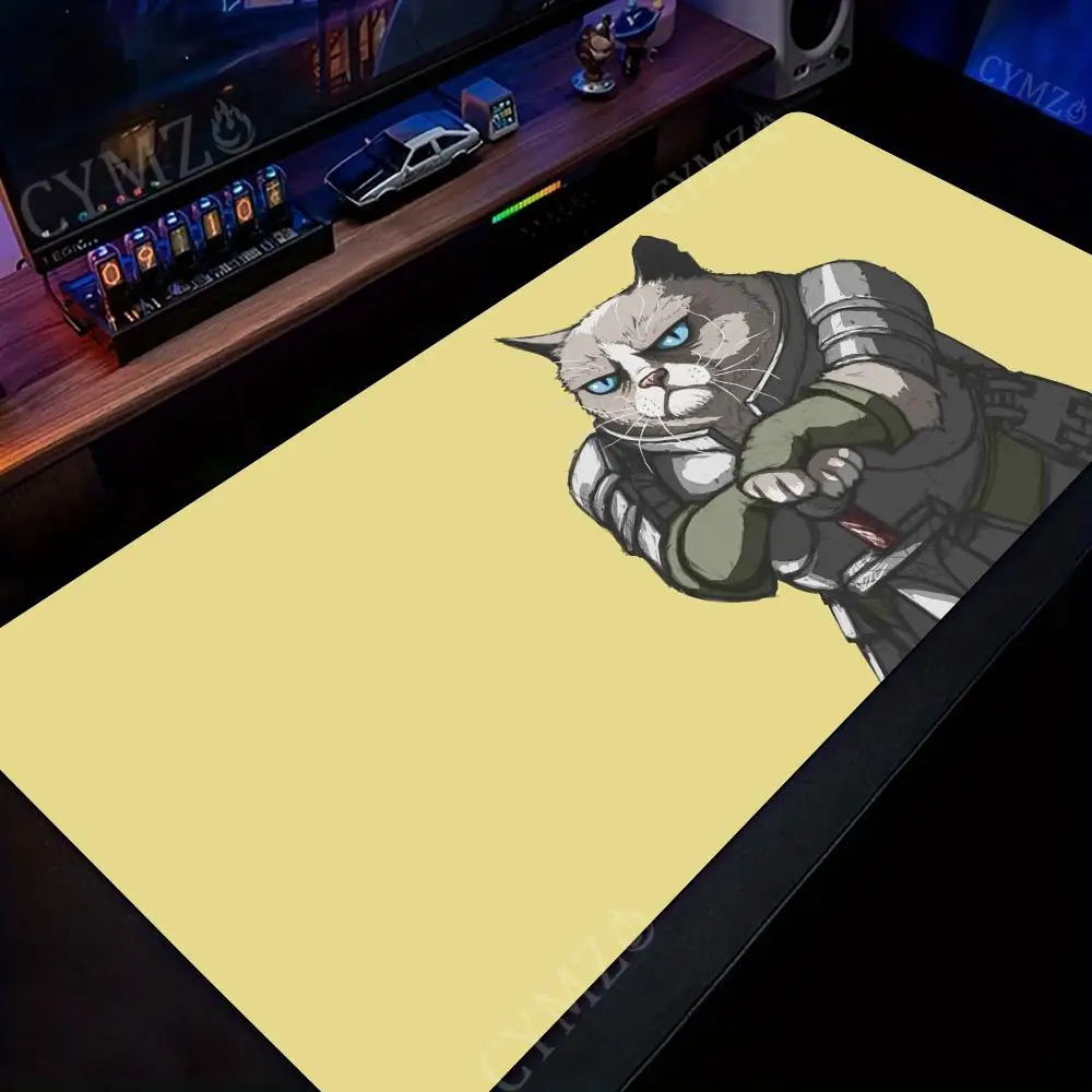 لوحة ماوس ألعاب Cat Warrior Anime حصيرة مكتبية حصير ألعاب مطاطي مضاد للانزلاق متين مقاوم للماء ملحقات الكمبيوتر لوحة المفاتيح وسادات الماوس #2