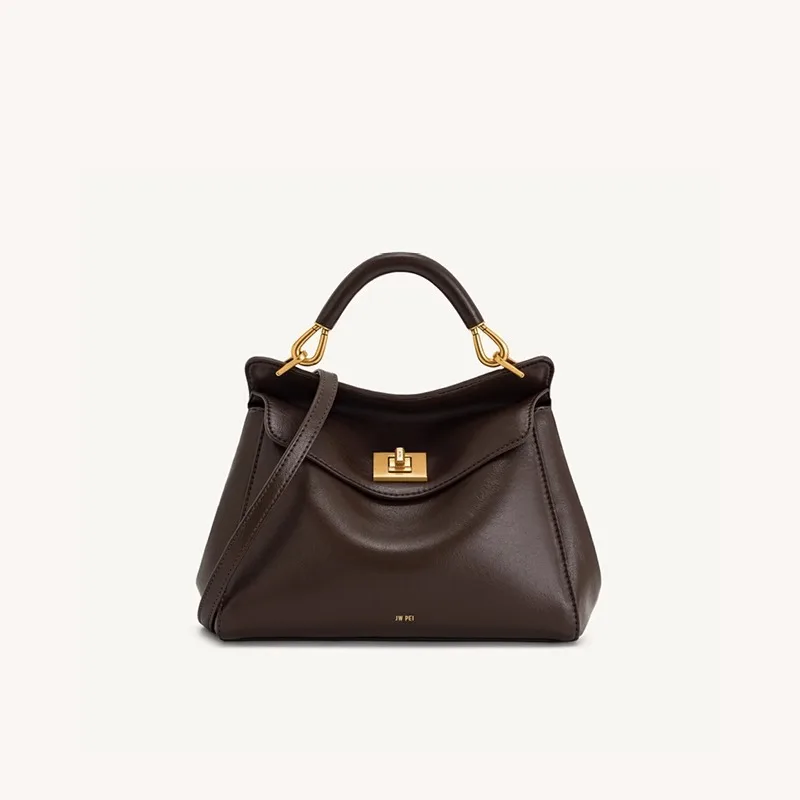 JW PEI Lente & Herfst gesp tas niche mode echt lederen schoudertas crossbody tas gesp high-end veelzijdige dames handtas