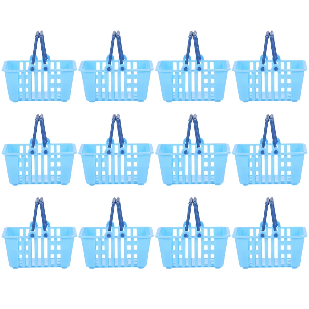 

12Pcs Mini Shopping Basket Fun Touch to DIY Crafts Micro Scene Decor and Portable for Easy Carrying Shopping Basket Toy