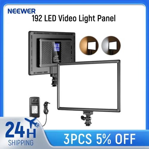 Imagen 1 del producto NEEWER-Panel de luz de vídeo LED 192, 19,5 W, cámara DSLR bicolor, luz suave con batería de 8000mAh para fotografía, transmisión en vivo