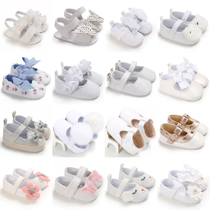 Newborn Baby Shoes Girl Spring and Autumn Fashion Princess Shoes Soft Sole Anti slip First Walker Walking Shoes