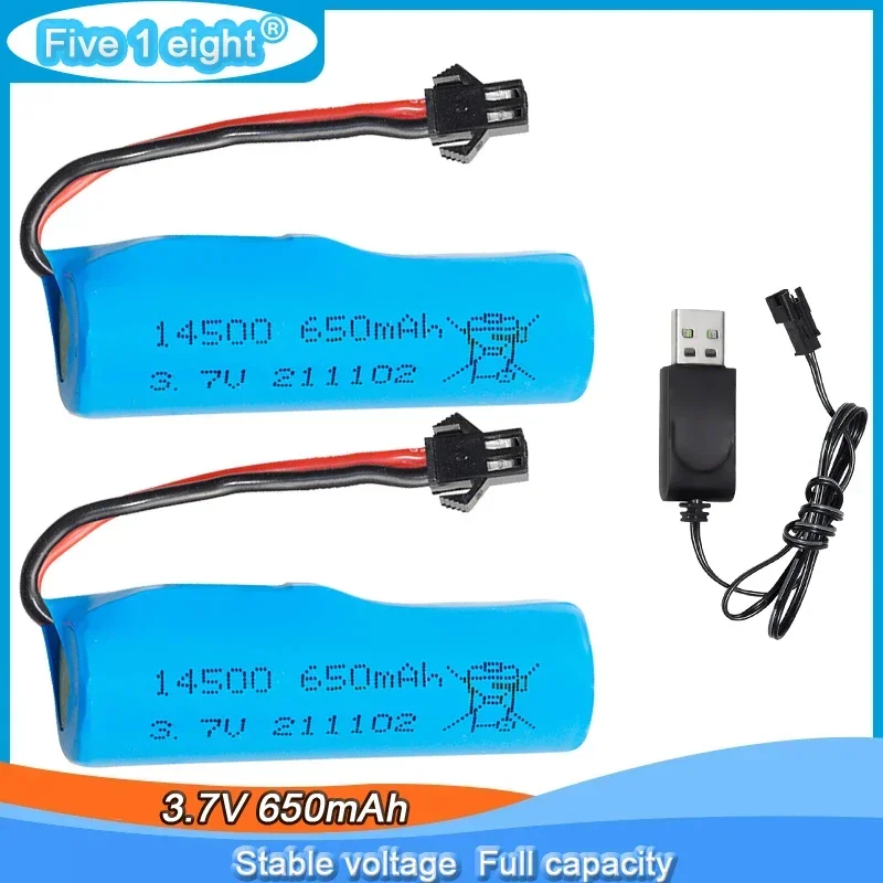 Batería de Iones de Litio de 3.7V 650mAh 10C para Barco a Control Remoto SYMA Q9 H126 H131 H118 RH701, Barco de Alta Velocidad, Juguete Acuático Eléctrico