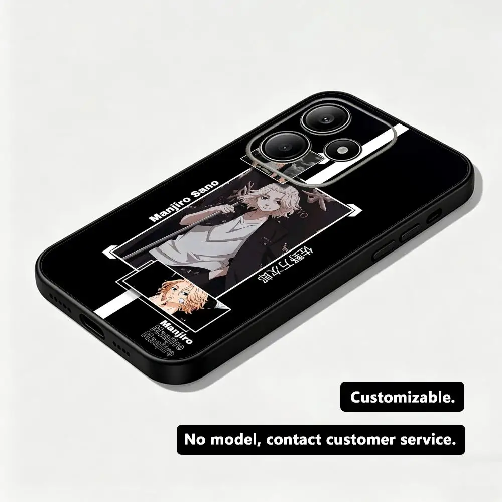 Funda de teléfono con diseño de dibujos animados de la serie Tokyo Revengers, ideal para los modelos Redmi Note 17, 15, 14, 13, 12, 11 Pro Plus y S 5G. Funda blanda de color negro.